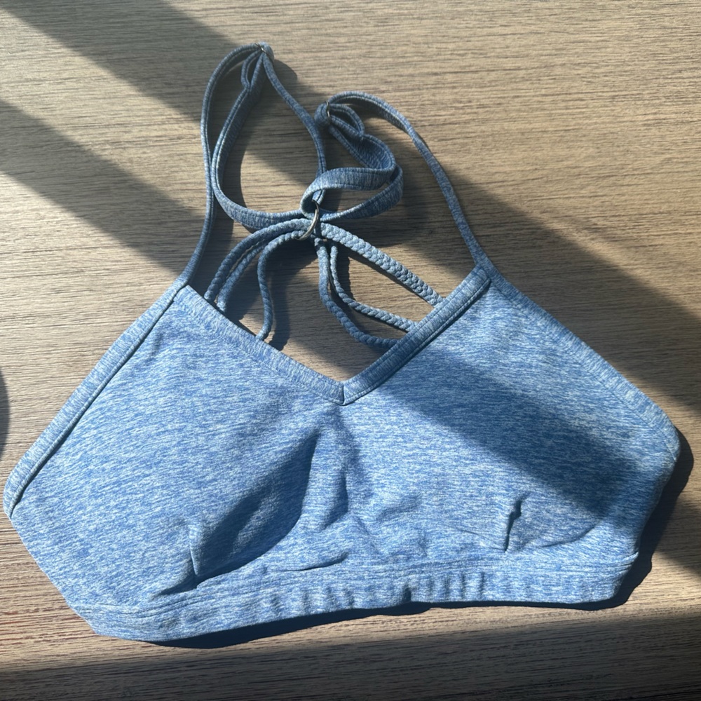 Bombshell Sportswear Braid Back Sports Bra Sky Blue L
